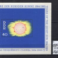DDR 1964 Blockausgabe: Internationale Jahre der ruhigen Sonne Block 21 ungebraucht