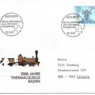 Schweiz 10.3. 1987 FDC " 2000 Jahre Thermalquelle Baden Mi 1339 Erst-Tag-Br. Gelaufen