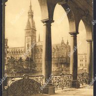 AK Hamburg: Alsterarkaden mit Rathaus 1917