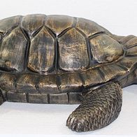 Deko Figur Schildkröte groß Gartenfigur H 16/ L 66 cm Dekofigur Kupfer