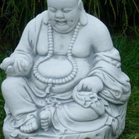 Deko Figur lachender Buddha sitzend Statue H 30 cm Garten Skulptur aus
