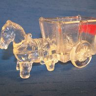 WMF - " Die Glas-Idee " - Glasfigur , " Pferd mit Wagen "