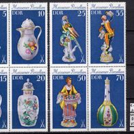 DDR 1979 Meissener Porzellan (I) Viererblöcke 1 und 2 MiNr. 2464 - 2471 postfrisch
