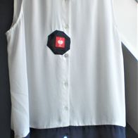 Damen Bluse Tunika Farbe: Dunkel Blau-Weiß Gr.38 Designers