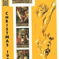 Gibraltar 1977 " Christmas 77 Rubens Weihnachten Block 4 Mi 367-370 Postfrisch * *