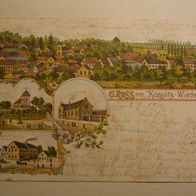 Kösslitz - Wiedebach (b. Langendorf / Weißenfels): Gruss aus... Litho 1902