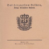 Das Herzogthum Geldern königlich preußischen Antheils ISBN3921760070 Hövelmann