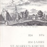 850 Jahre St.-Markus-Kirche Bedburg-Hau 1124-1974 Festschrift Kreis Kleve