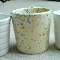 3 X Dekoration Keramik Vase Weiß-Grau-Beige 7cm und 6cm hoch