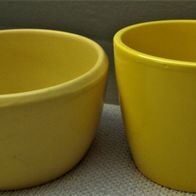 2 X Dekoration Keramik Vase Gelb 6,5cm und 8cm hoch
