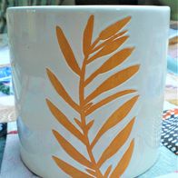 Dekoration Keramik Vase Blumenvase Weiß-Orange 13,0cm hoch