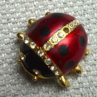 Brosche Gold-Rot-Schwarz-Weiß 3,3 cm X 3,3 cm