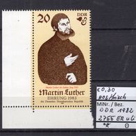 DDR 1982 500. Geburtstag von Martin Luther (I) MiNr. 2755 postfrisch Eckrand uli