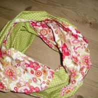 Loop Tuch Schal aus Baumwolle Punkte Blumen Damen Mädchen NEU