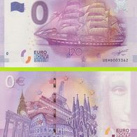 0 Euro Schein Le Belem UEHD 2016-1 selten Nr 9260