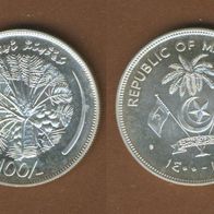 Malediven 100 Rufiyaa 1980 FAO Kokospalme Silber