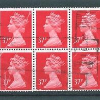 GB 1989 " Qu. Elisabeth II Mi 1228 Freimarken 10er ZD Gestempelt Großbritannien 37 p