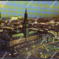 Ak Hamburg: Rathaus bei Nacht