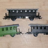 3 Piko Personen-Wagen, -Waggons, -Anhänger 340-328, Donnerbüchse Spur H0 1:87