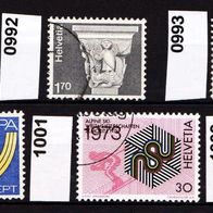 Sz048 - Schweiz Mi. Nr. 991 + 992 + 993 + 995 + 1001 + 1002 o <