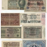 Alte deutsche Banknoten - 11 Stück