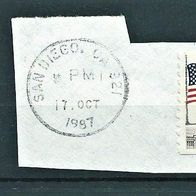 USA 1985 " Flagge ü. Capito Briefstück Sonderstempel 17.10.87 Mi 2115 BfSt, Paar 22c
