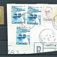 Kanada 1972-76 " Briefstück Marken Lot Mi 538 699 46 Eisbär Chritmas. Bennett ° BfSt,