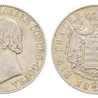 Sachsen-Coburg-Gotha Taler 1846 F "ERNST II." (1844-1893) ss+