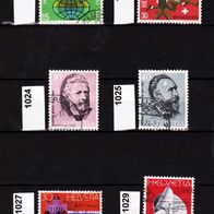 Sz052 - Schweiz Mi. Nr. 1017 + 1018 + 1024 + 1025 + 1027 + 1029 o <