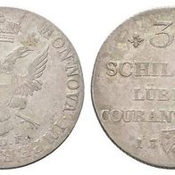 LÜBECK, Stadt 32 Schilling 1797 H.D.F. gekr. Doppeladler, f. vz