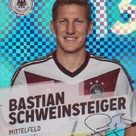 DFB Sammelkarte WM 2014 Nr. 13 Bastian Schweinsteiger Glitzer mit Autogramm
