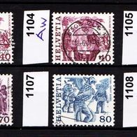 Sz059 - Schweiz Mi. Nr. 1104Av + 1104Aw + 1105A + 1106 + 1107 + 1108Aw o <