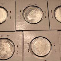 prägefrische 2-DM-Münzen mit F. J. Strauss, Jahrgangssatz 2000,  