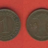 1 Reichspfennig 1929 G