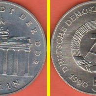 1990 DDR Brandenburger Tor 5 Mark Stempelglanz Exportqualität