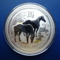Australien 2 Dollars 2014 Lunar II Horse 2 Unzen Silber BU