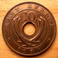 10 Cents 1941 Britisch Ost-Afrika