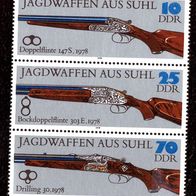 alter DDR Briefmarken/ Gedenkblock/ Zusammendruck "Jagdwaffen aus Suhl 1" von 1978
