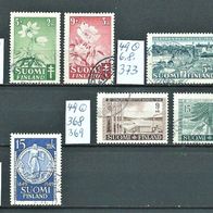 Finnland 1949 Lot mit 1 kompl. Satz Mi. 365/66 373 /74/75 368-369 Gestempelt ° Suomi