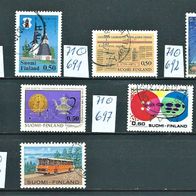 Finnland 1971 " 7er Lot Einzelmarken Mi. 690,91,92 ; 696-699 Gestempelt °