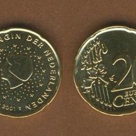 Niederlande 20 Cent 2001 Top aus Rolle