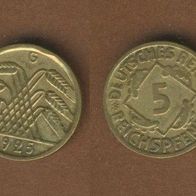 5 Reichspfennig 1925 G