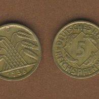 5 Reichspfennig 1936 G