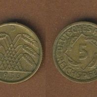 5 Reichspfennig 1936 D