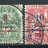 AM002 Marokko Französisches Protektorat gestempelt o, 4-5, 0,60 M€. (2016/17)