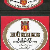 Bieretikett "Helles Vollbier" Brauerei Hübner † 1983 Mosbach Neckar-Odenwald-Kreis