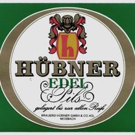 Bieretikett EDEL PILS Brauerei Hübner † 1983 Mosbach Neckar-Odenwald-Kreis