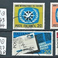 Italien 1967 " Tourismus Postleitzahlen Mi.1243 /44 & 1237/38 kompl. Sätze Gestempelt