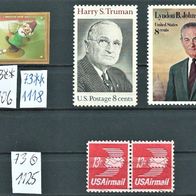 USA 1973 " Truman ; Johnson & Airmail Mi. 1106 u. 1118 * * /1125 Doppel Gestempelt US