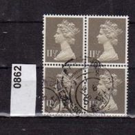 GB065 - Großbritannien - Mi. Nr. 862 - 4er Block - Königin Elizabeth II. o <